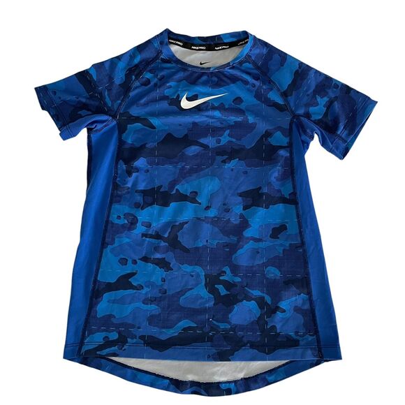 NIKE PRO YOUTH SHIRT-BOYS/GIRLS YOUTH-BLUE-DRI FIT- SZ S - Picture 1 of 7